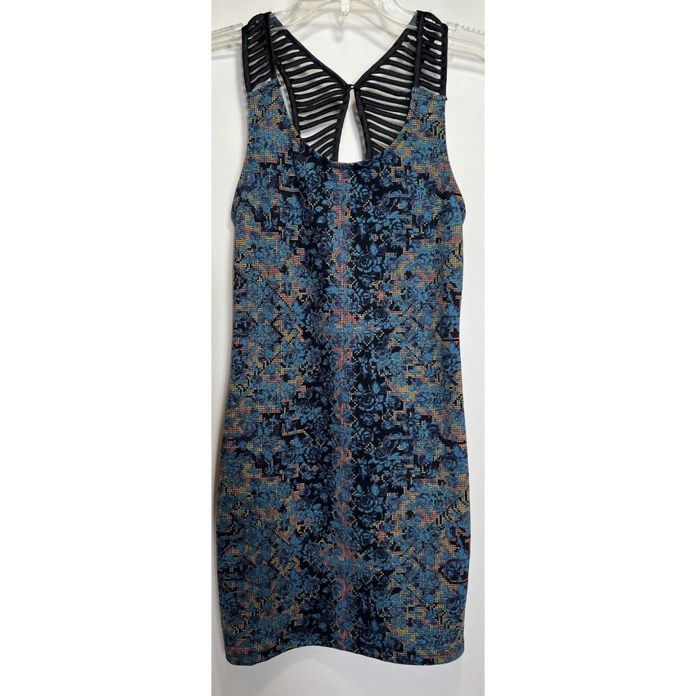 Free People Tapestry Dress Digital Damsal Dress Satin Lattice Back‎ Size XS